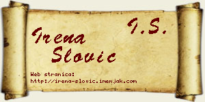 Irena Slović vizit kartica